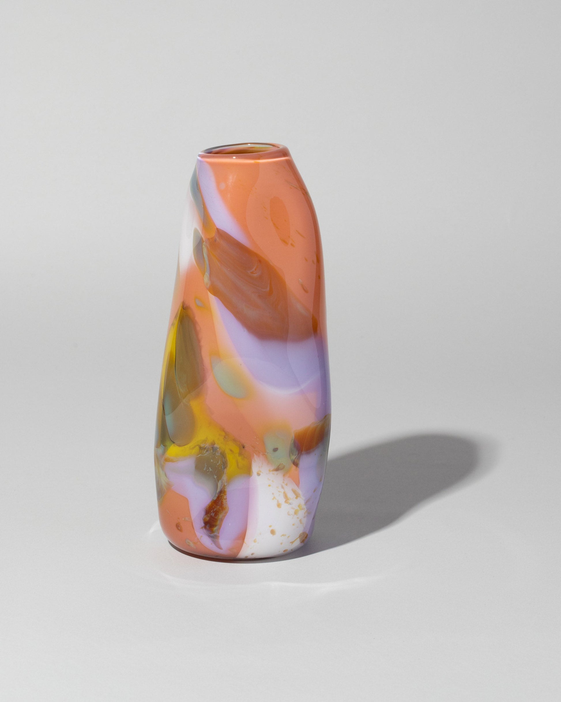 BaleFire Glass Medium Flamingo Epiphany Vase on light color background.
