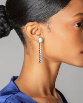 Spiritual Transformation Earrings on model.