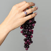 product_details::Super Luna Ring - Purple Sapphire on model.