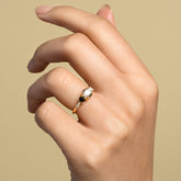 product_details::Orion Ring - Champagne Diamond on model.