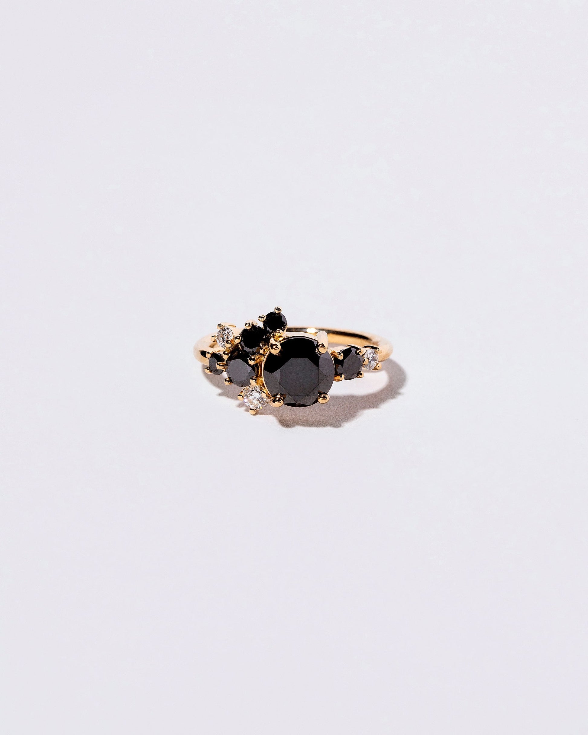  Vega Ring - Black & White Diamond on light color background.