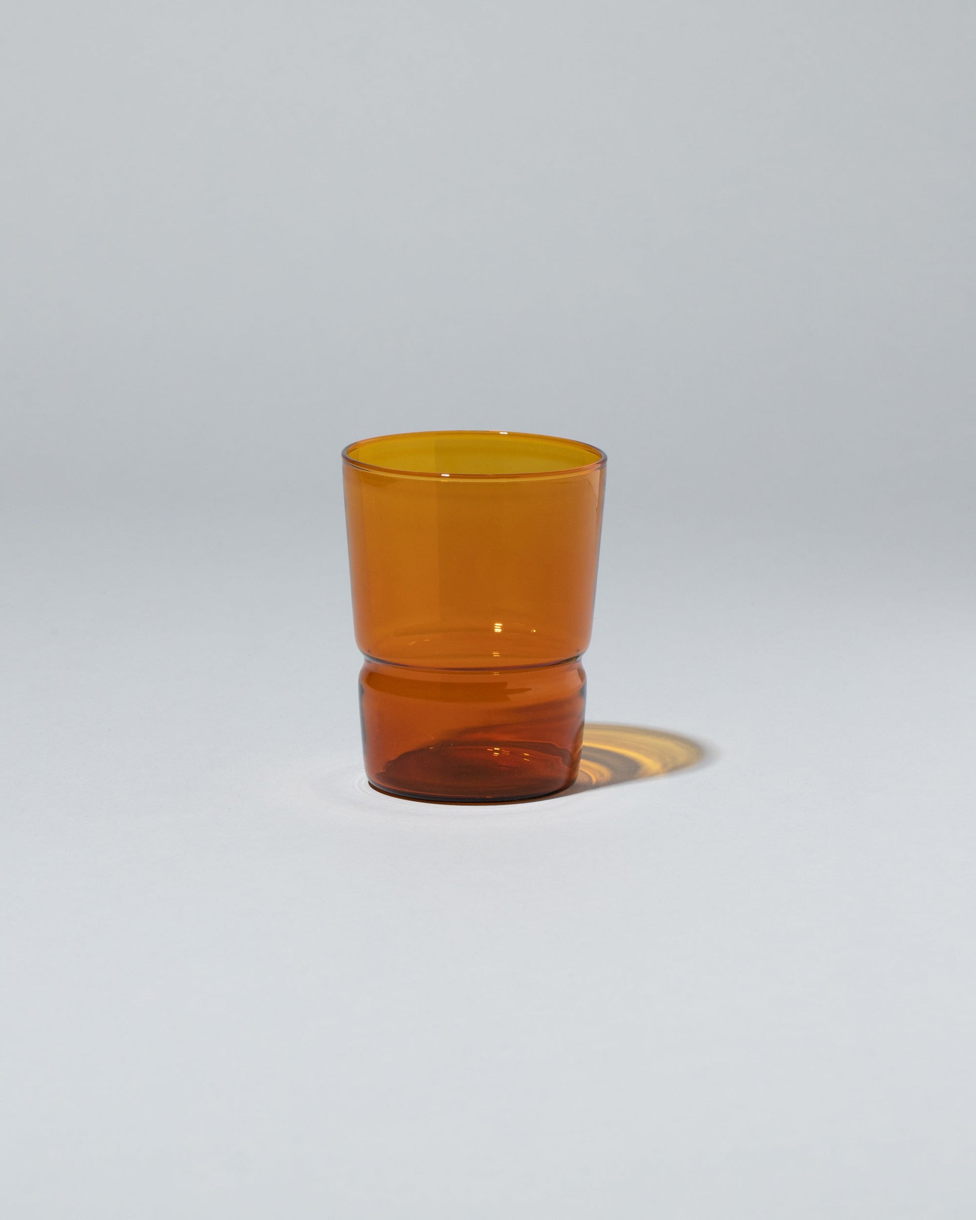 Hand-Painted Gem Glass Short Tumblers, Set of 4 - Amber