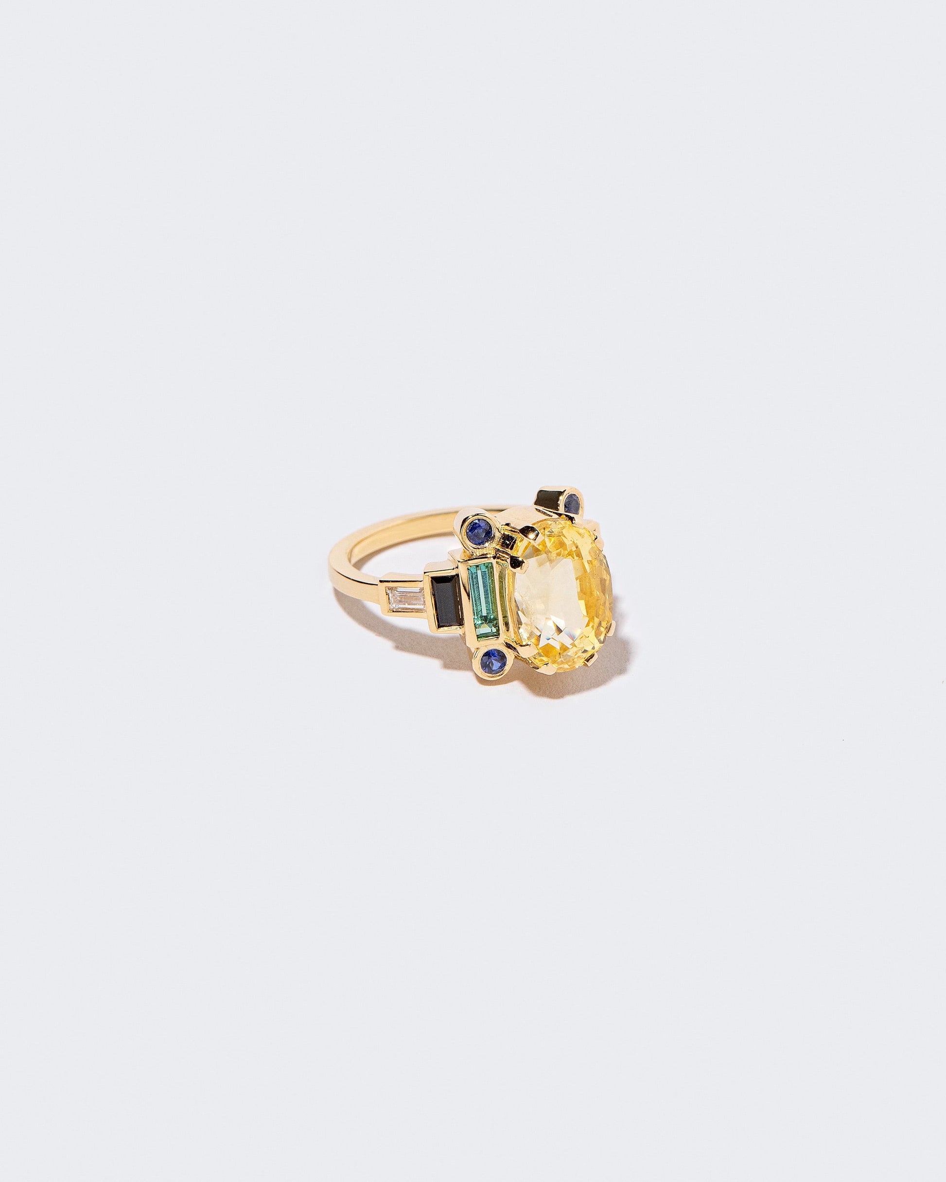side view of Goldenrod Ring on white background