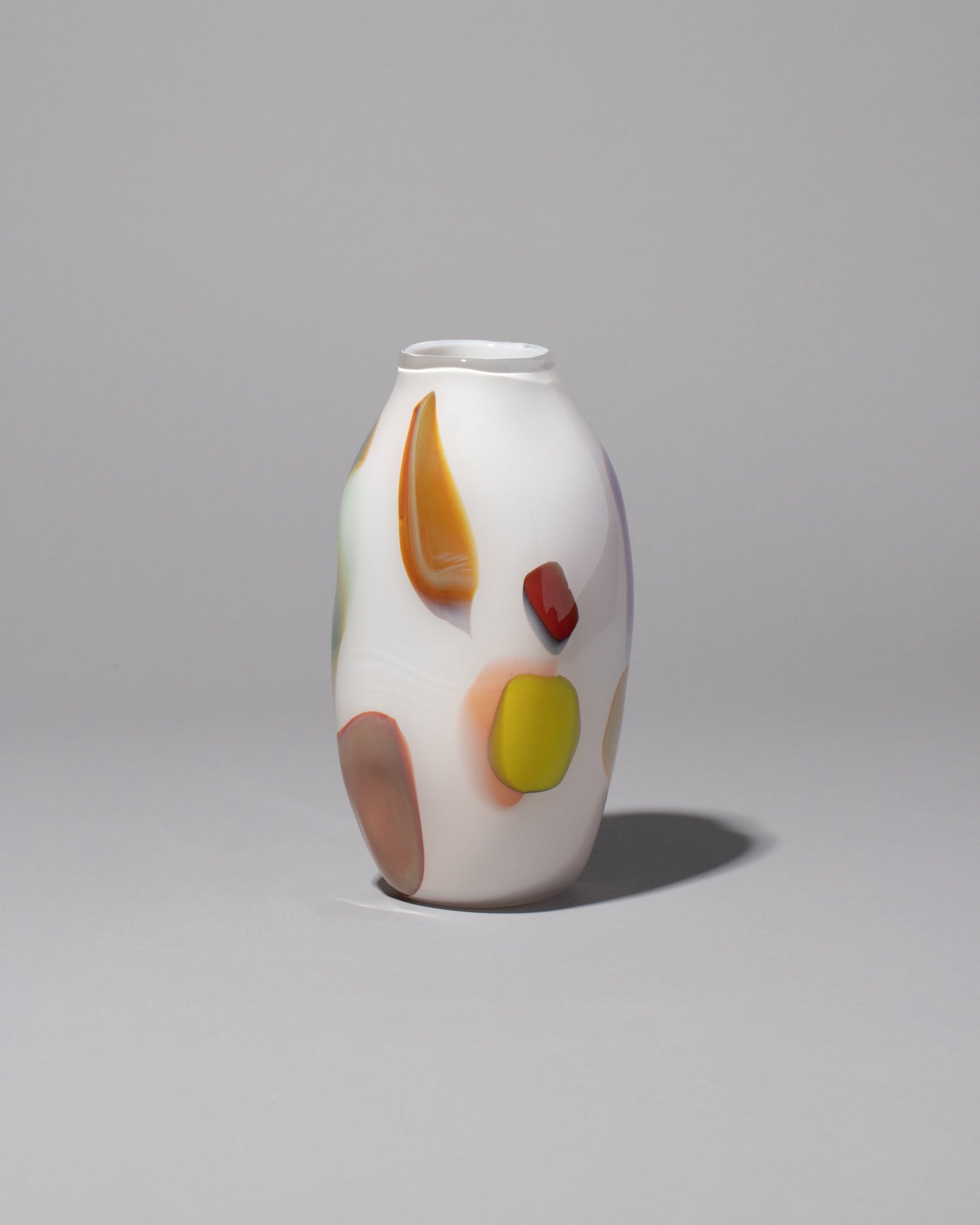 BaleFire Glass Small White Epiphany Vase on light color background.