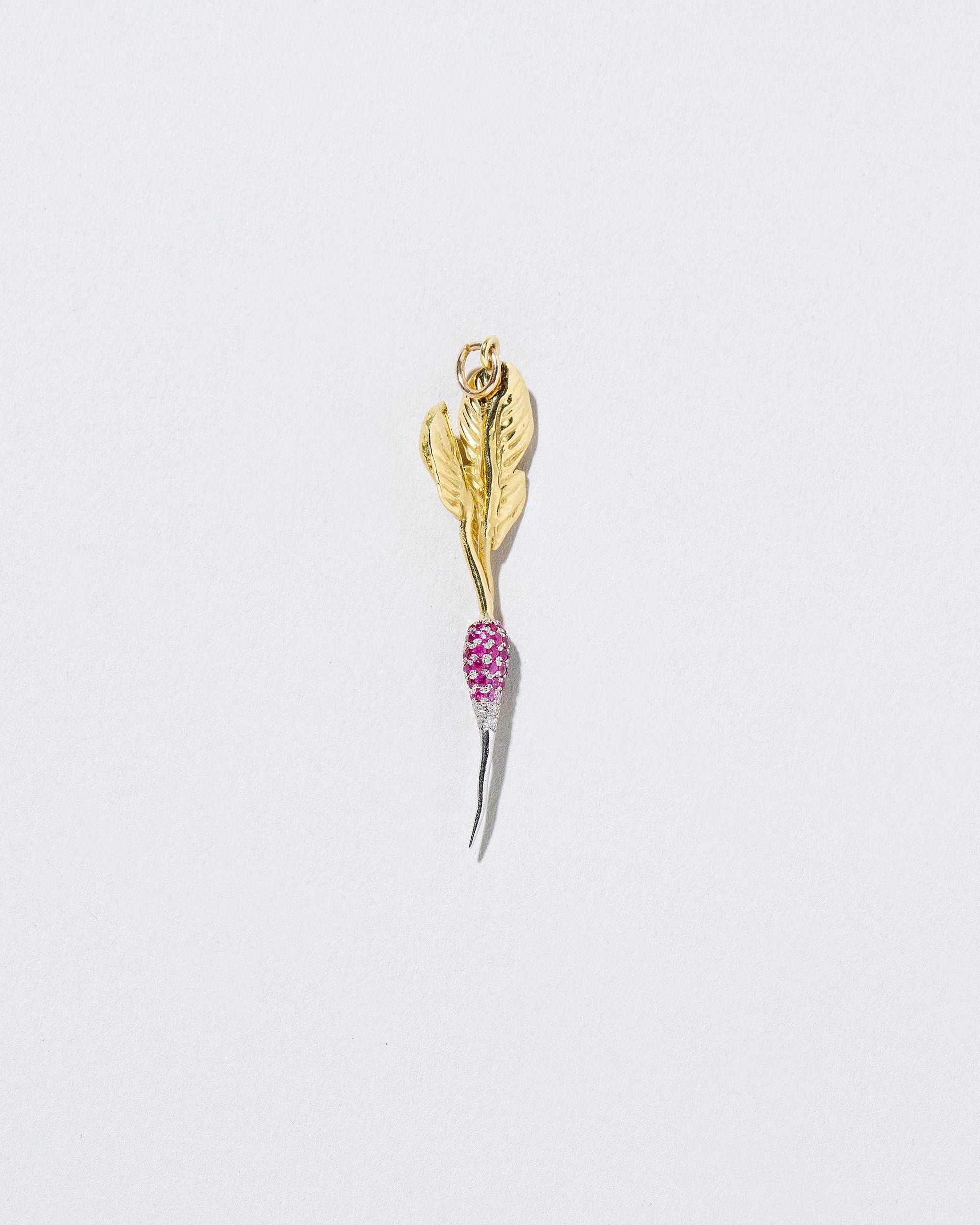  French Breakfast Radish Charm on light color background.