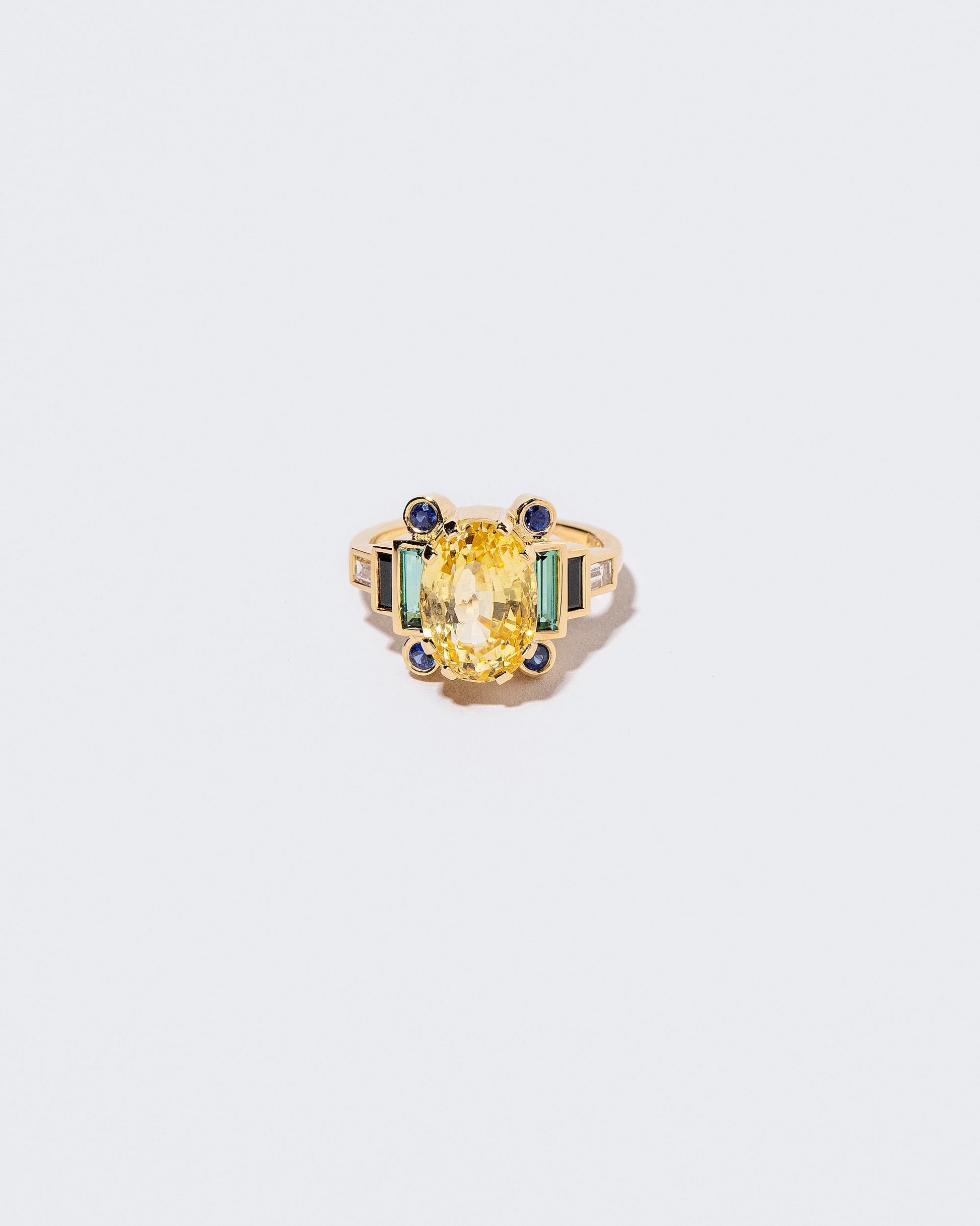 Front view of Goldenrod Ring on white background