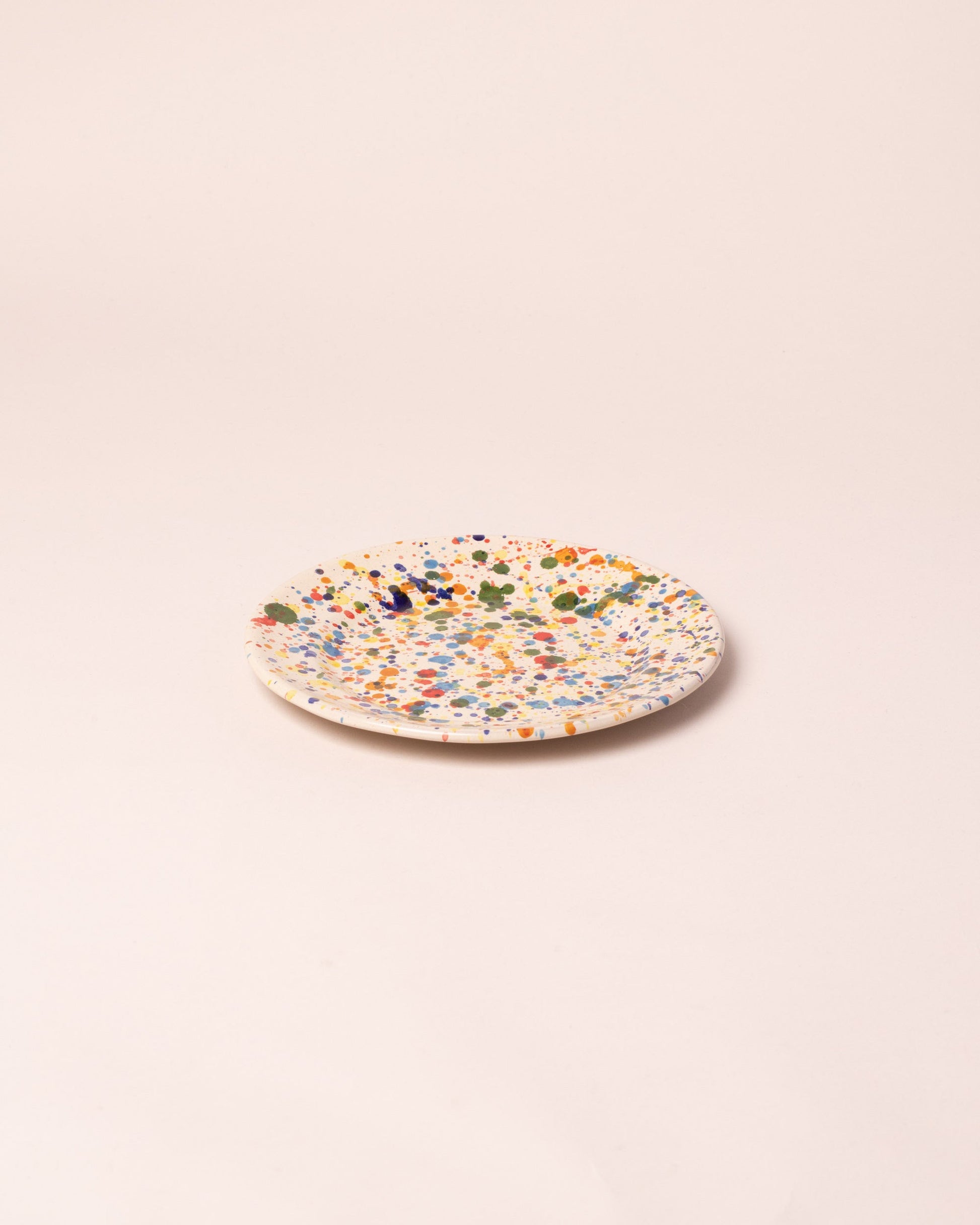 La Ceramica Vincenzo Del Monaco Colored Drops Dessert Dish on light color background.