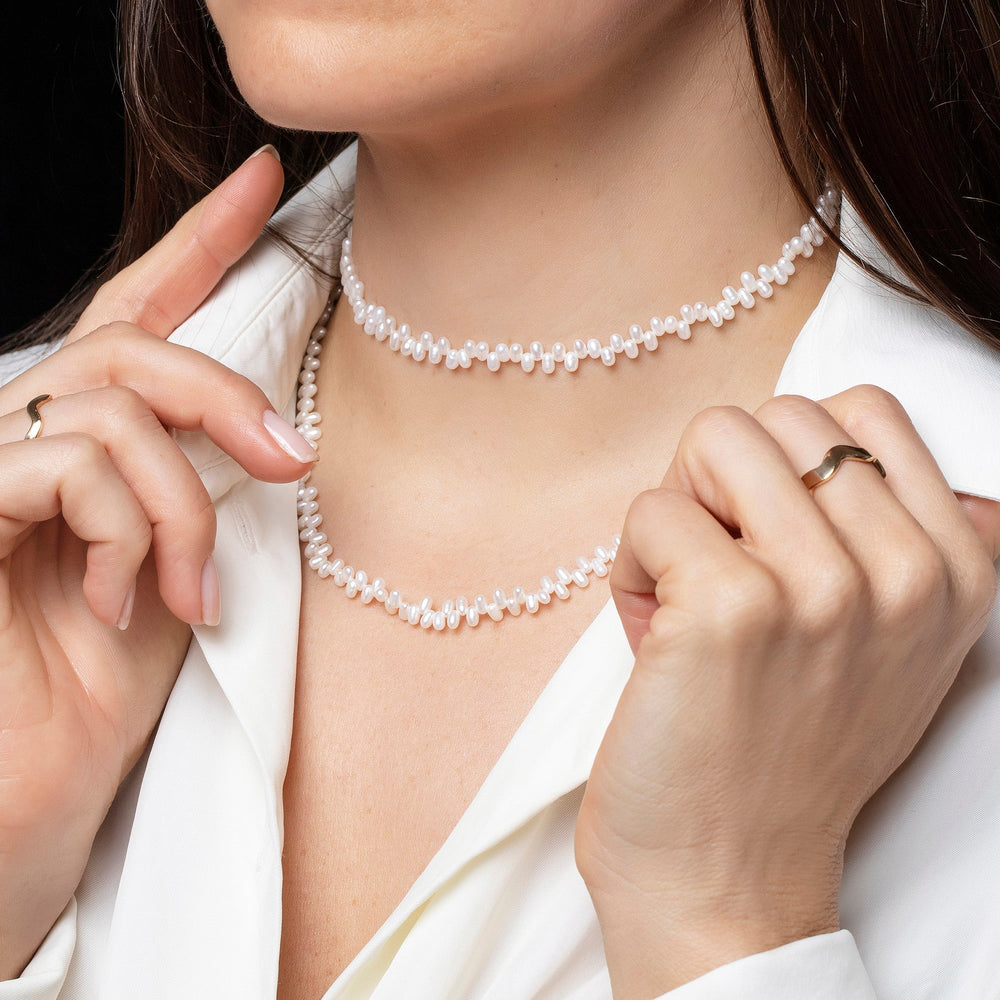 Mociun Zipper Pearl Necklace