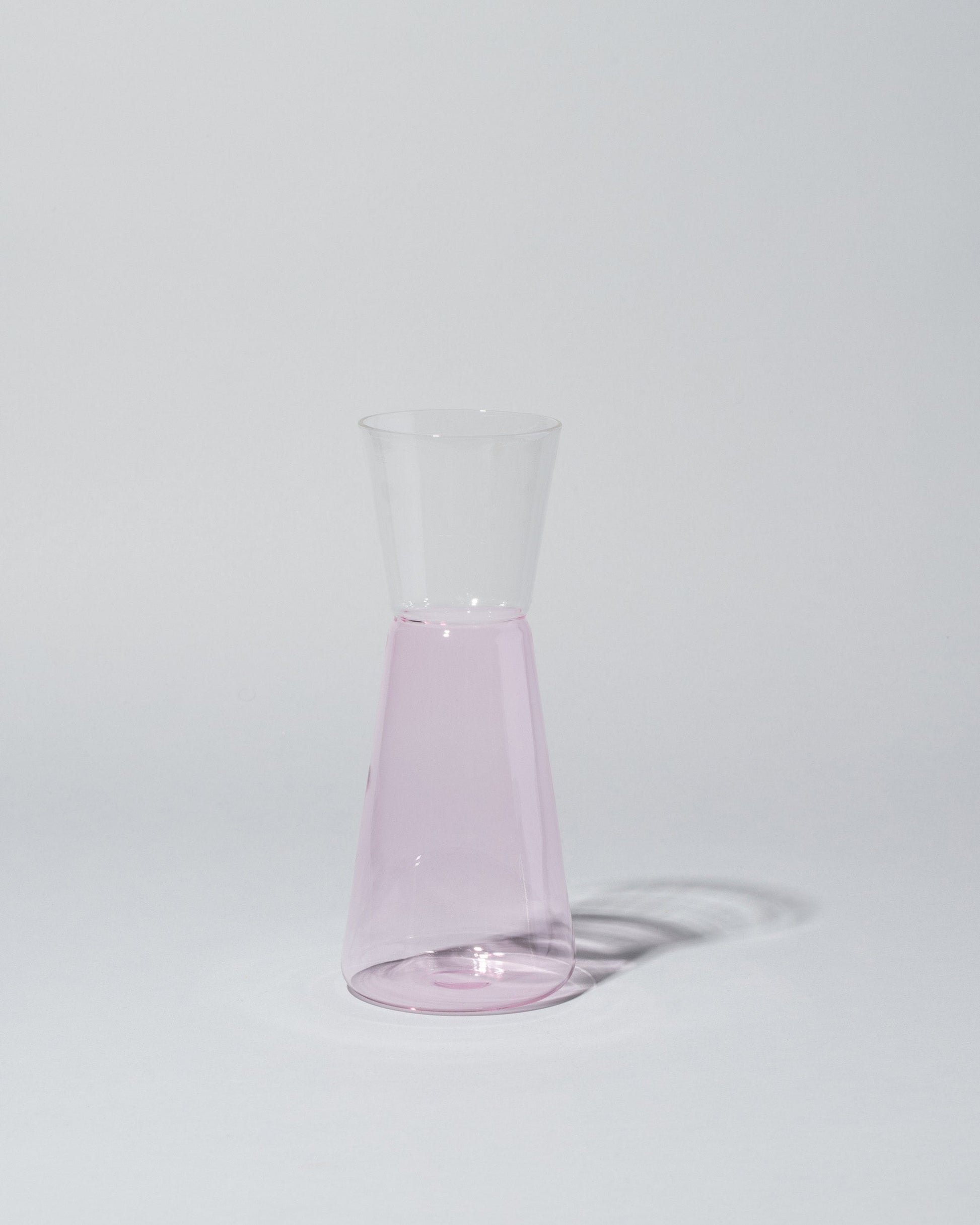 Ichendorf Milano Large Pink & Clear High Rise Pitcher on light color background.