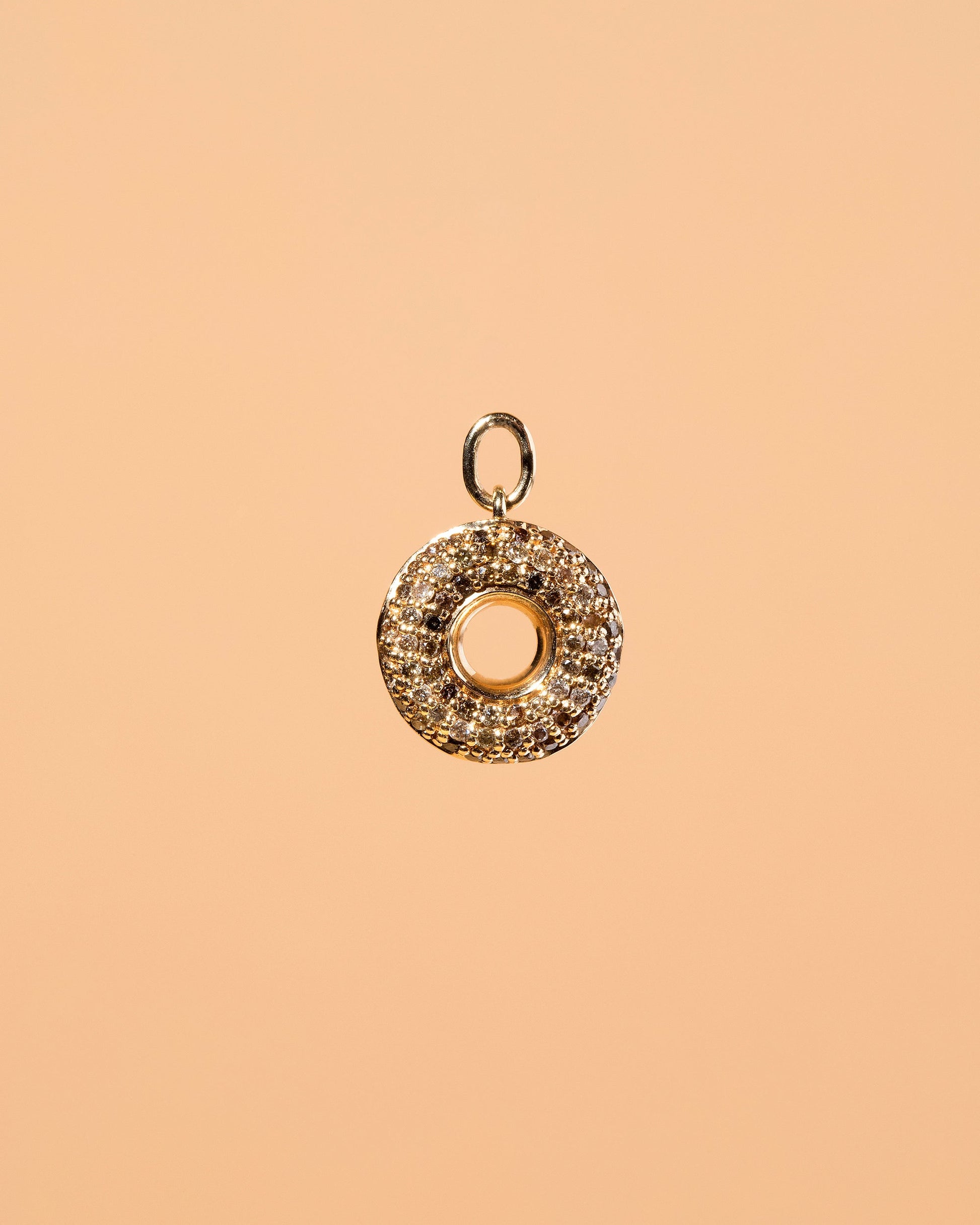 Chocolate Donut Charm - Final Sale on light color background.