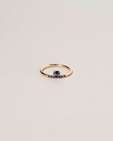  Stacked Ring - Sapphire & Black Diamond on light color background.