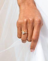 Vega Ring - White Diamond on model.