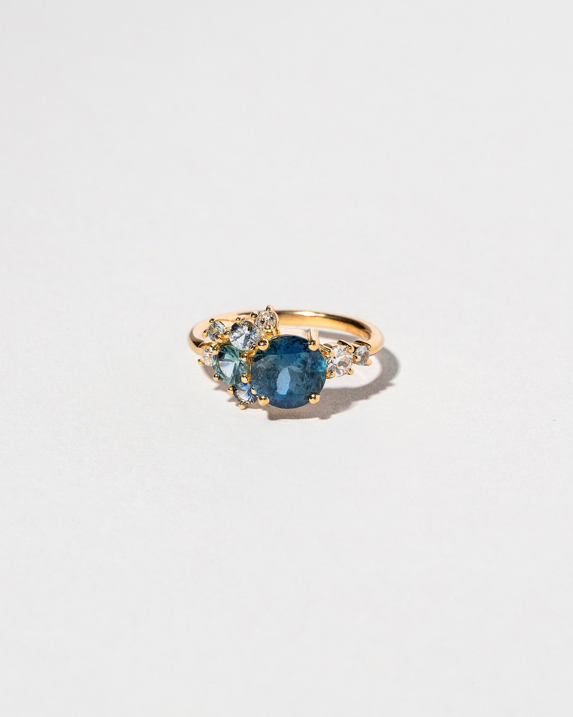  Vega Ring - Malawi Sapphire on light color background.