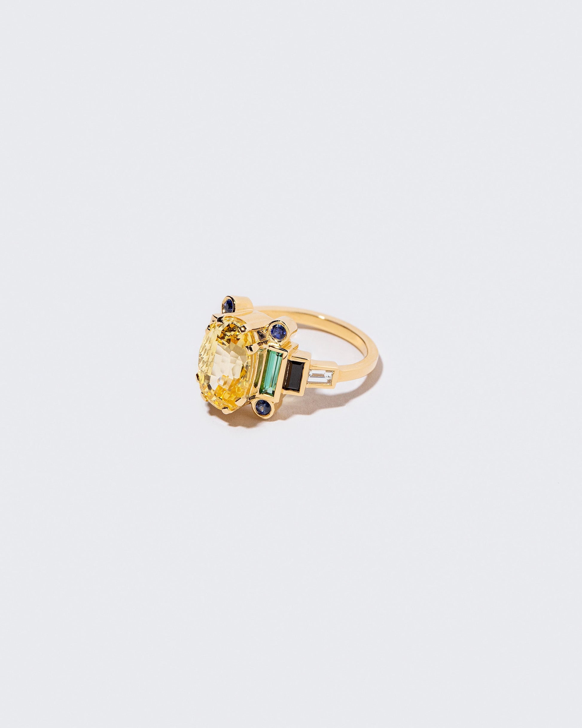 side view of Goldenrod Ring on white background