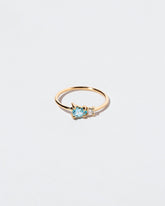  Teardrop Ring - Blue Zircon on light color background.