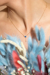 Aster Necklace on model.