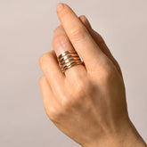 product_details:: Square Wire Bands of various sizes on model finger