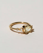  Light Green Grossular Garnet Cluster Ring on light color background.