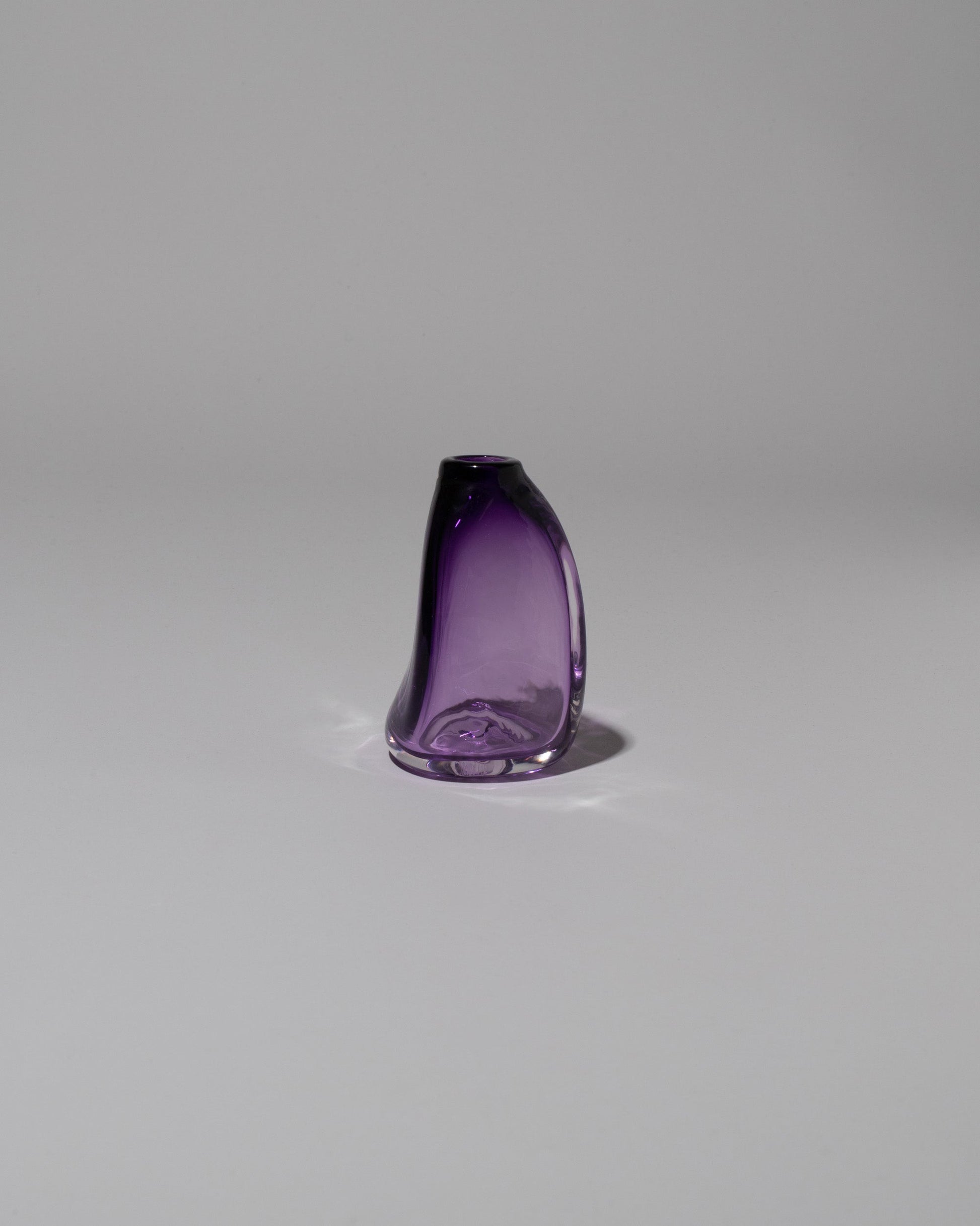 BaleFire Glass Small Amethyst Suspension Vase on light color background.