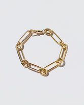 Mixed Karat Link Bracelet on light color background.