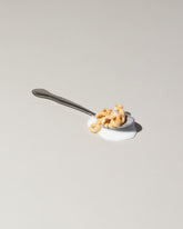 Spills Toasted Os Spoon on light color background.