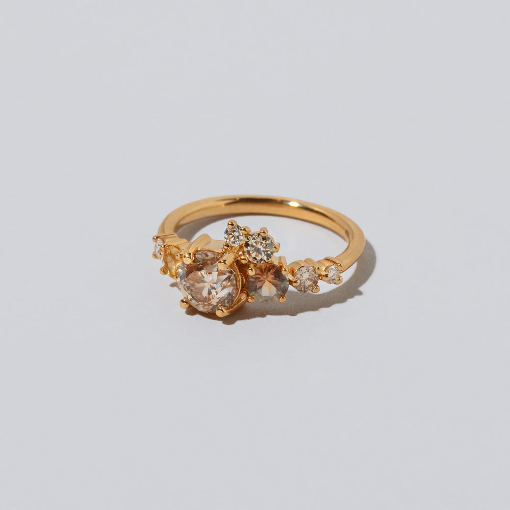 product_details::Product photo of Champagne Luna Ring on light color background. 