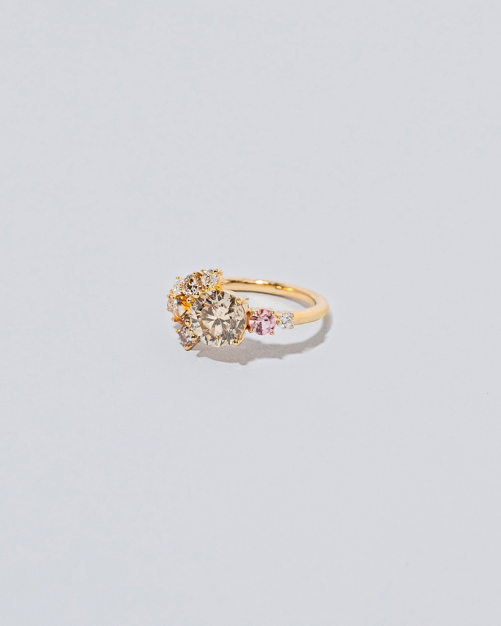 Vega Ring - Champagne Diamond on light color background.