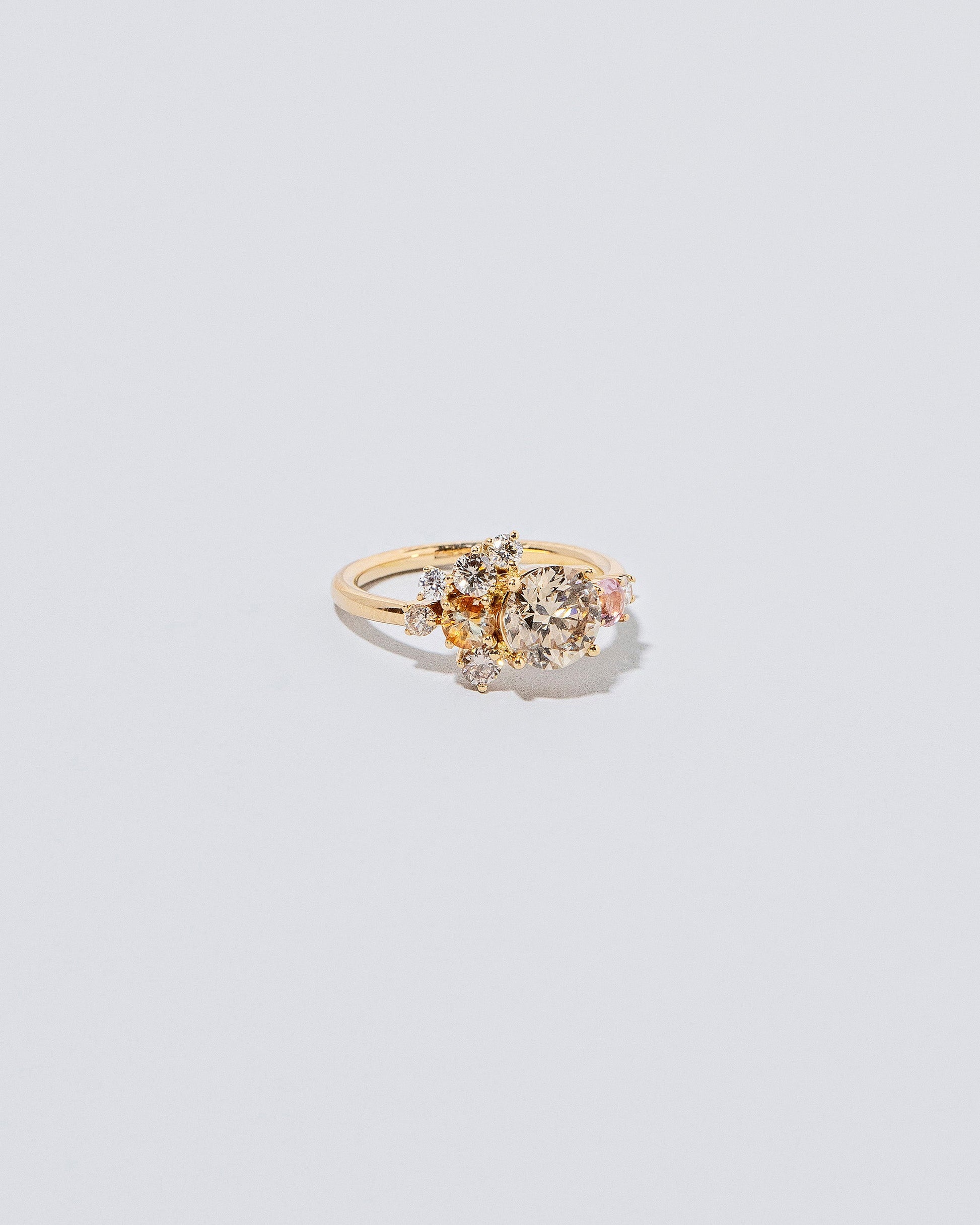 Vega Ring - Champagne Diamond on light color background.