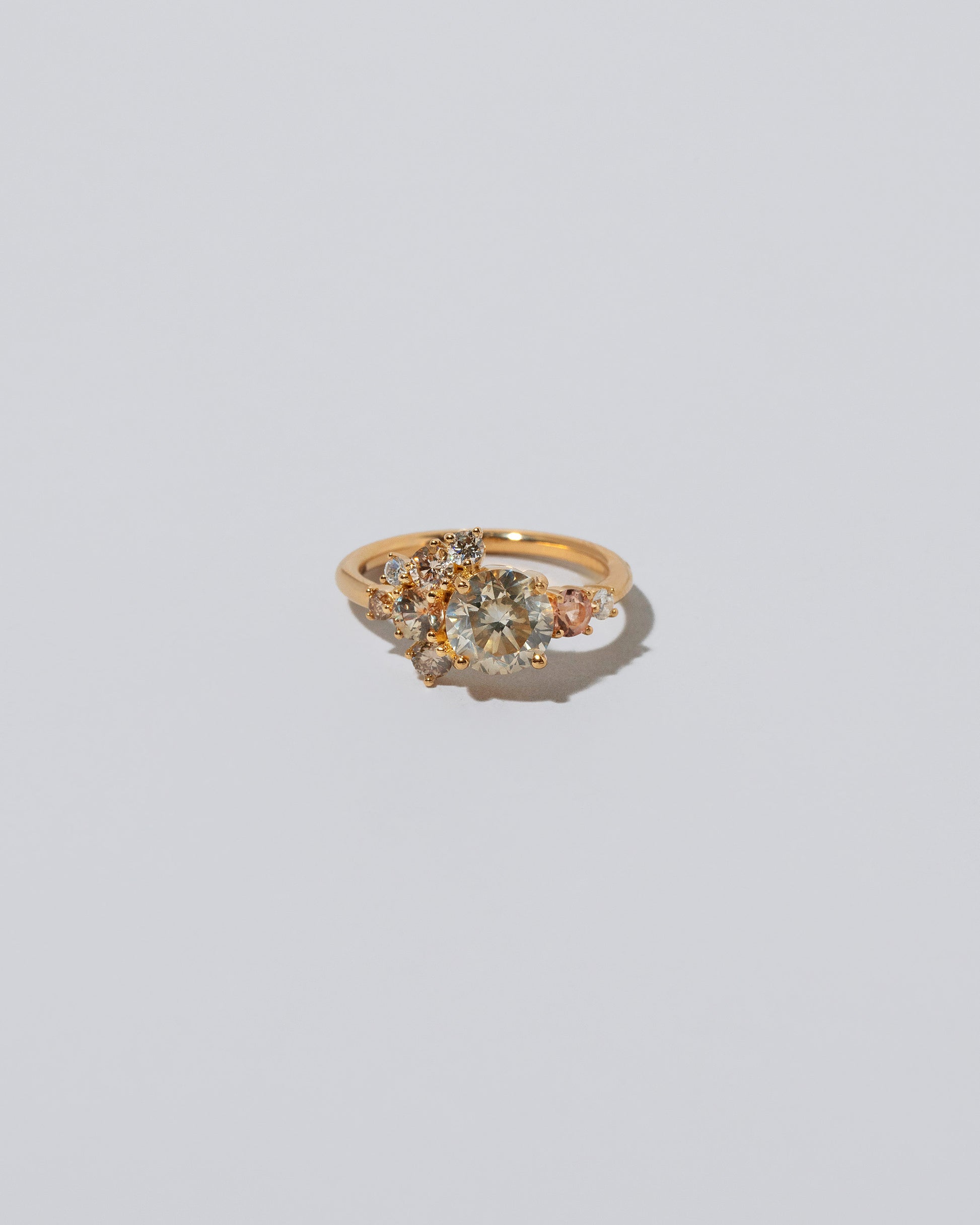 Vega Ring - Champagne Diamond on light colored background.