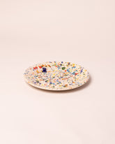 La Ceramica Vincenzo Del Monaco Colored Drops Medium Dish on light color background.