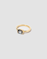 View from the side of the Heartline Ring on light color background.