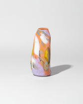 BaleFire Glass Medium Flamingo Epiphany Vase on light color background.