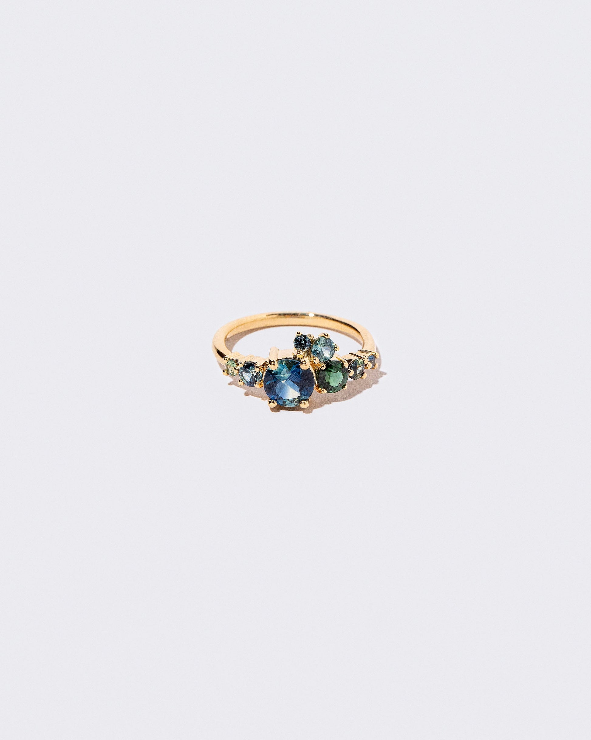  Luna Ring - Bicolor Sapphire on light color background.