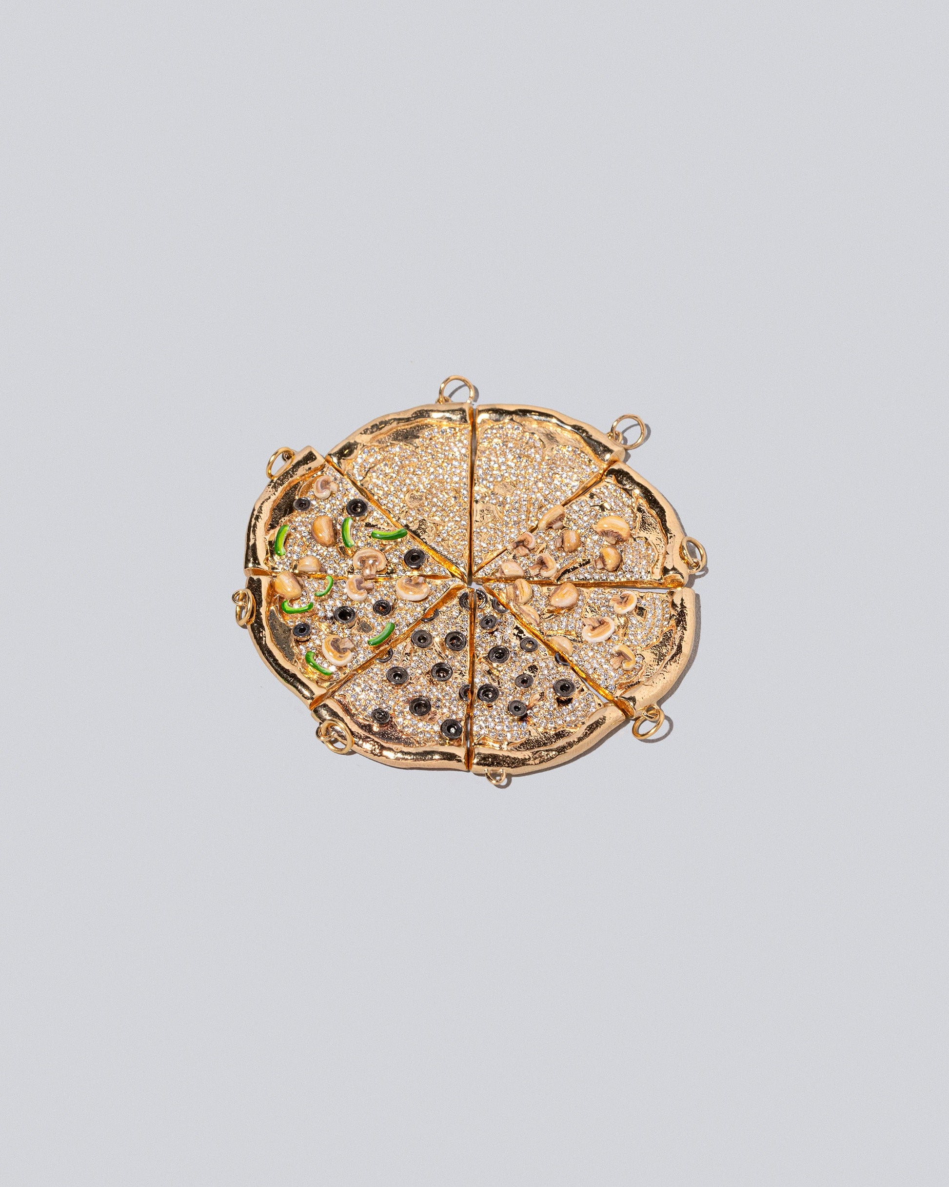 Pizza Charms on light colored background.