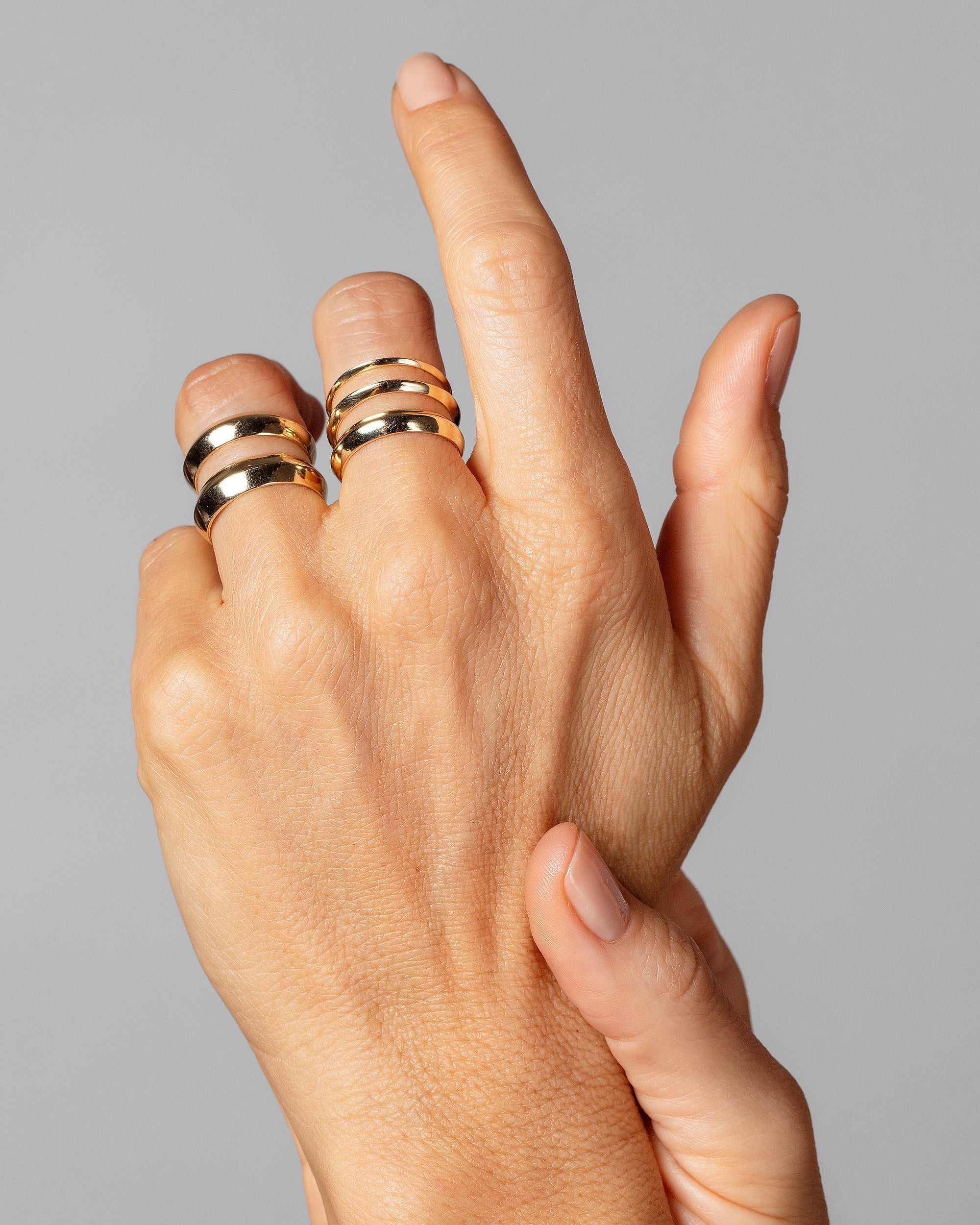 指輪・リング Double Row Knife Edge Band Modern Gold Double Knife Edge Ring 14K | Akind