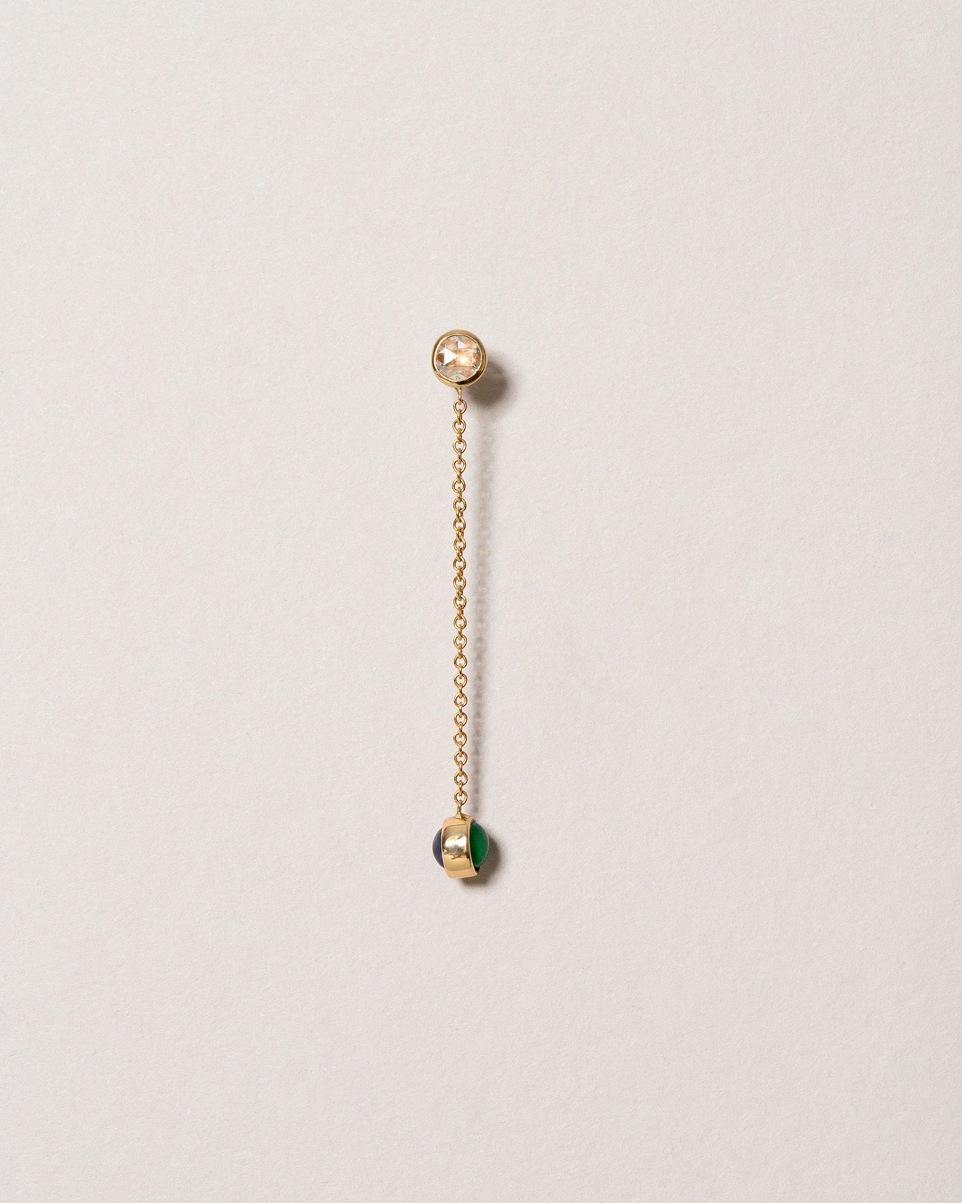  Birthstone One-Drop Single Earring on light color background.