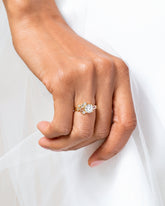 Vega Ring - White Diamond on model.