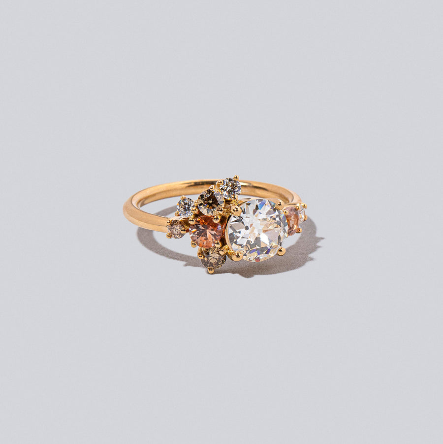 product_details::Product photo of the Peach Vega Ring on a light color background. 