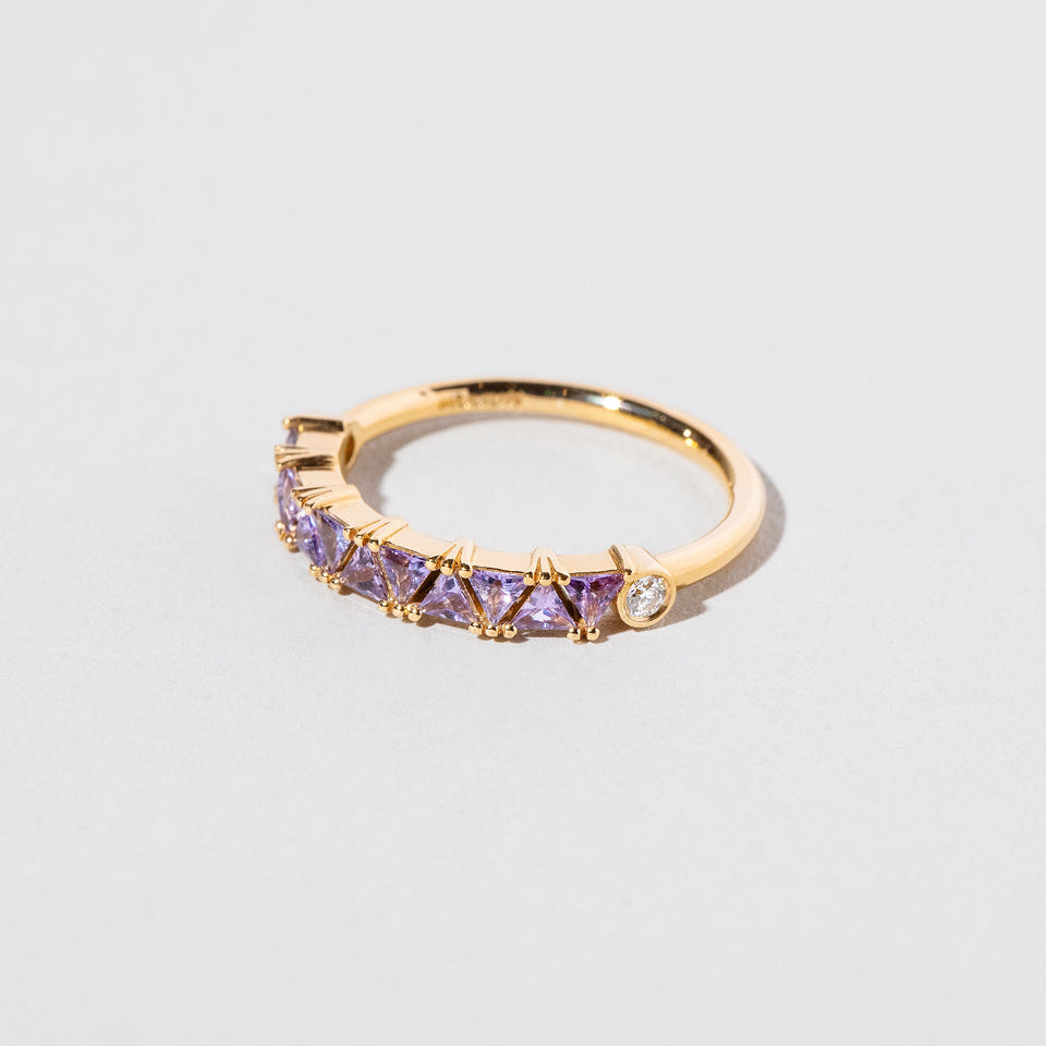 product_details:: Eleven Trillion Ring - Lavender Sapphire on light color background.