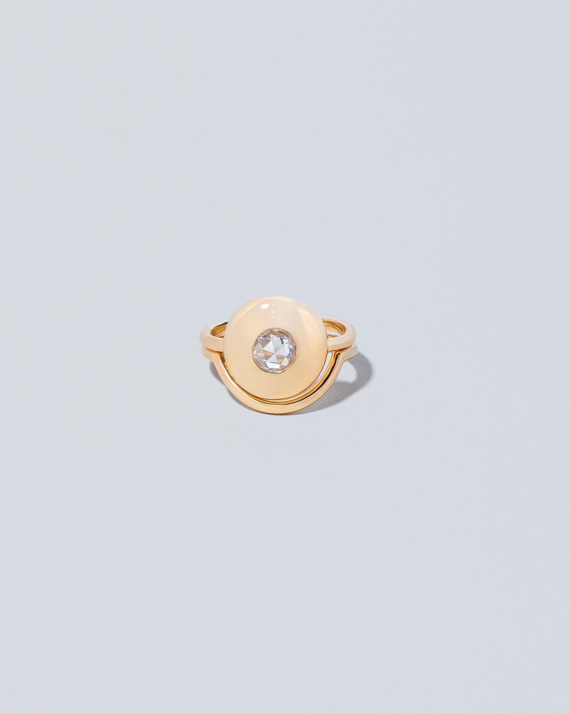 Front view of Petite Exposition Ring with Exposition Band on light color background.
