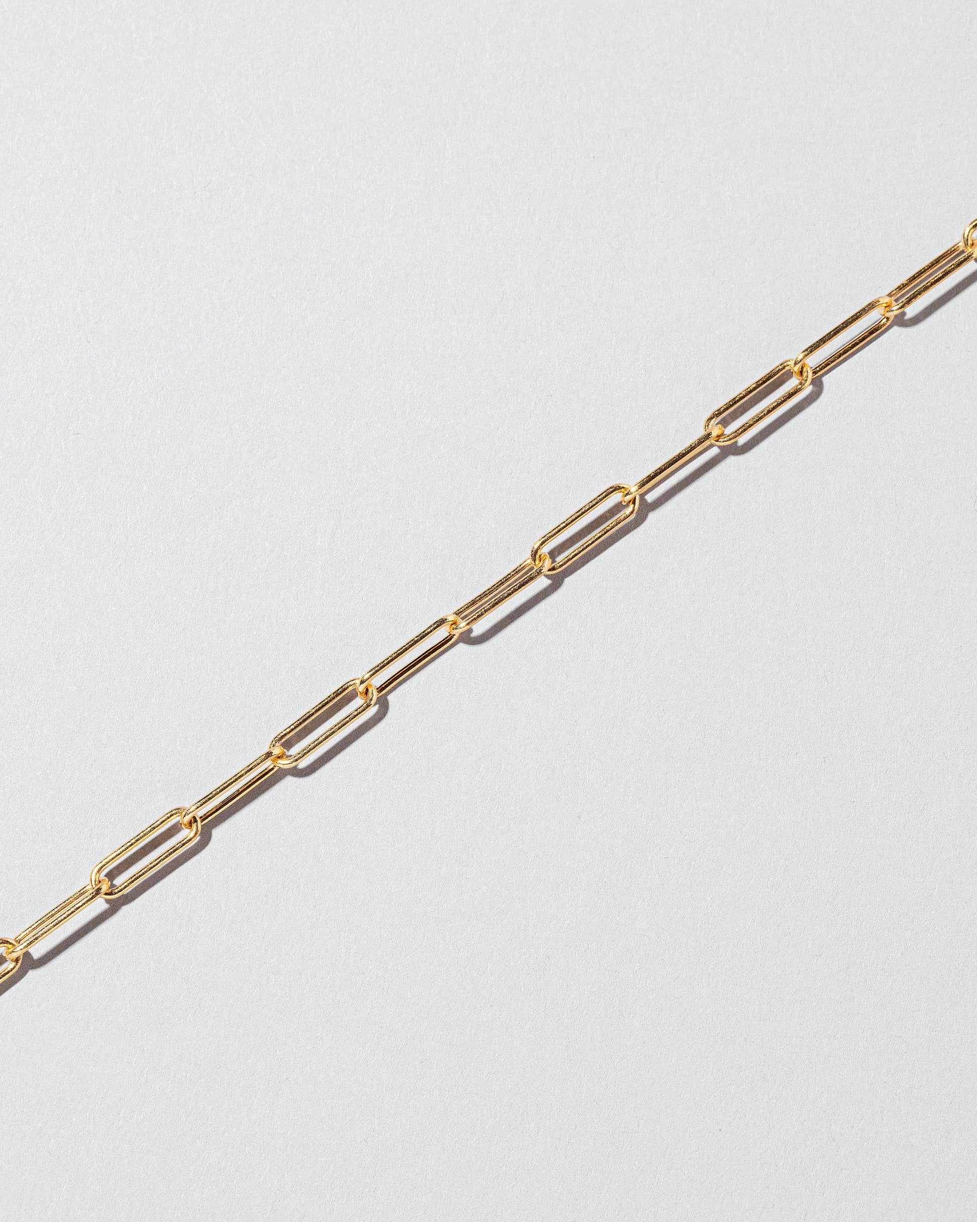  Long Oval Chain Bracelet on light color background.