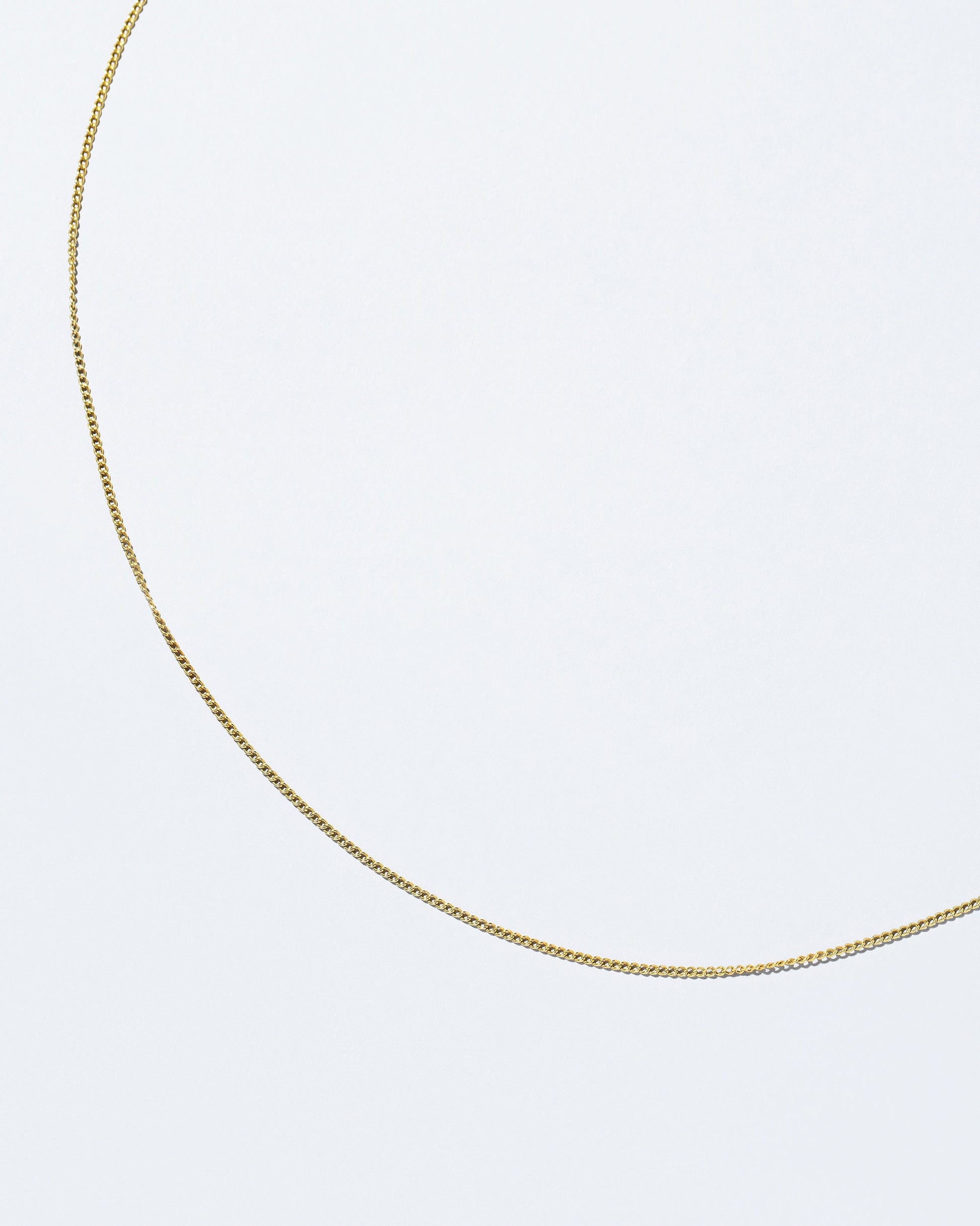  Petite Curb Chain Necklace on light color background.