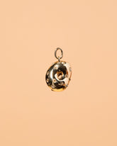 Salt Bagel Charm with Cream Cheese - Final Sale on light color background.