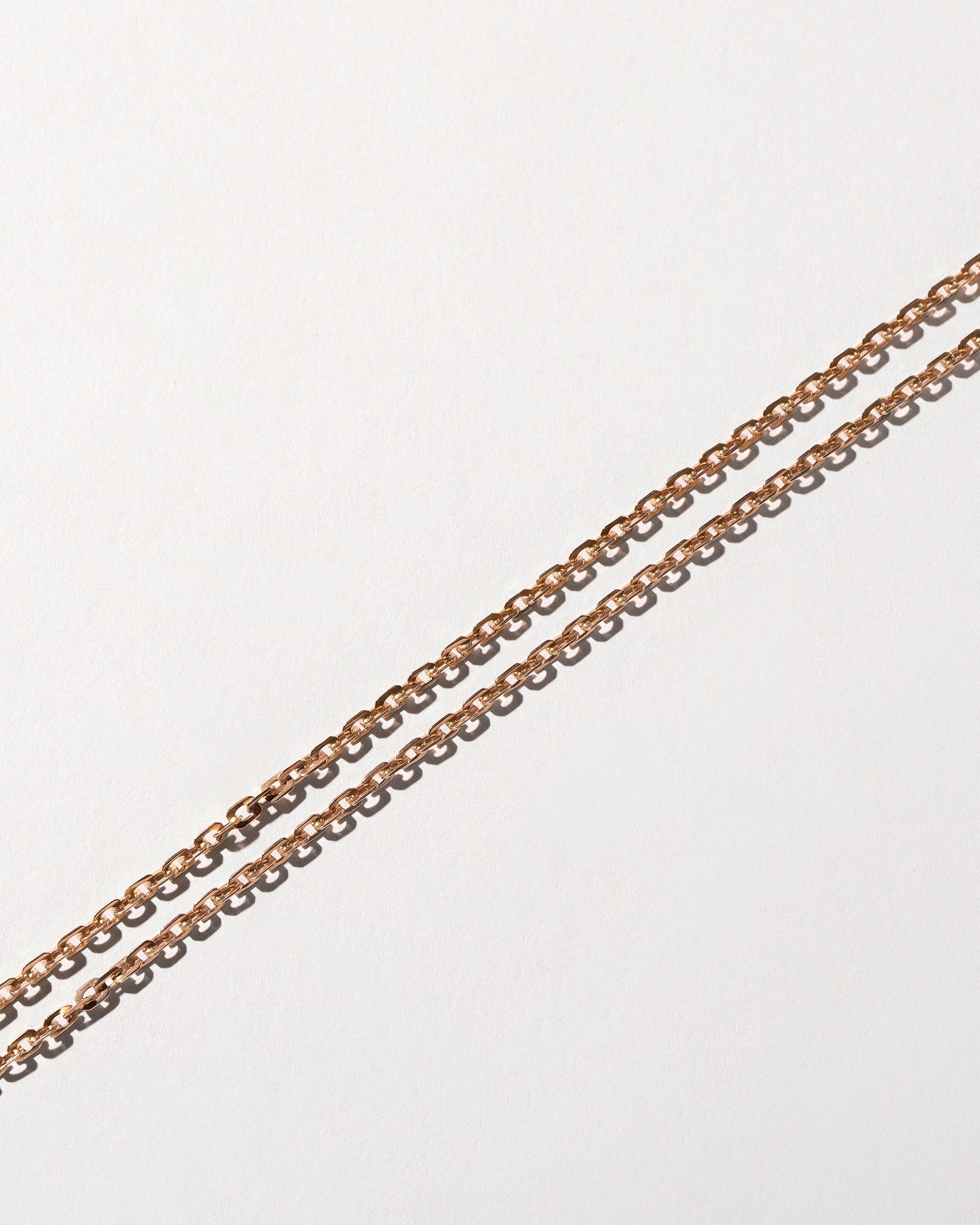  Oval Box Chain Necklace on light color background.