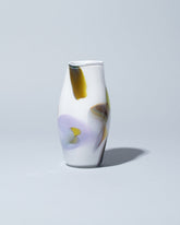 BaleFire Glass Medium White Epiphany Vase on light color background.