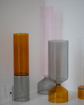 Styled image featuring Ichendorf Milano Medium Amber/Smoke Bamboo Vase.