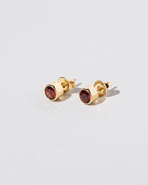  Garnet Studs on light color background.