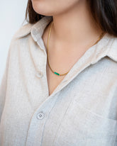 Identity Chain Necklace on model.