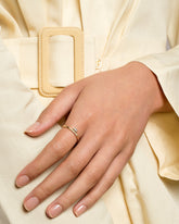 Stacked Ring - Baguette on model.