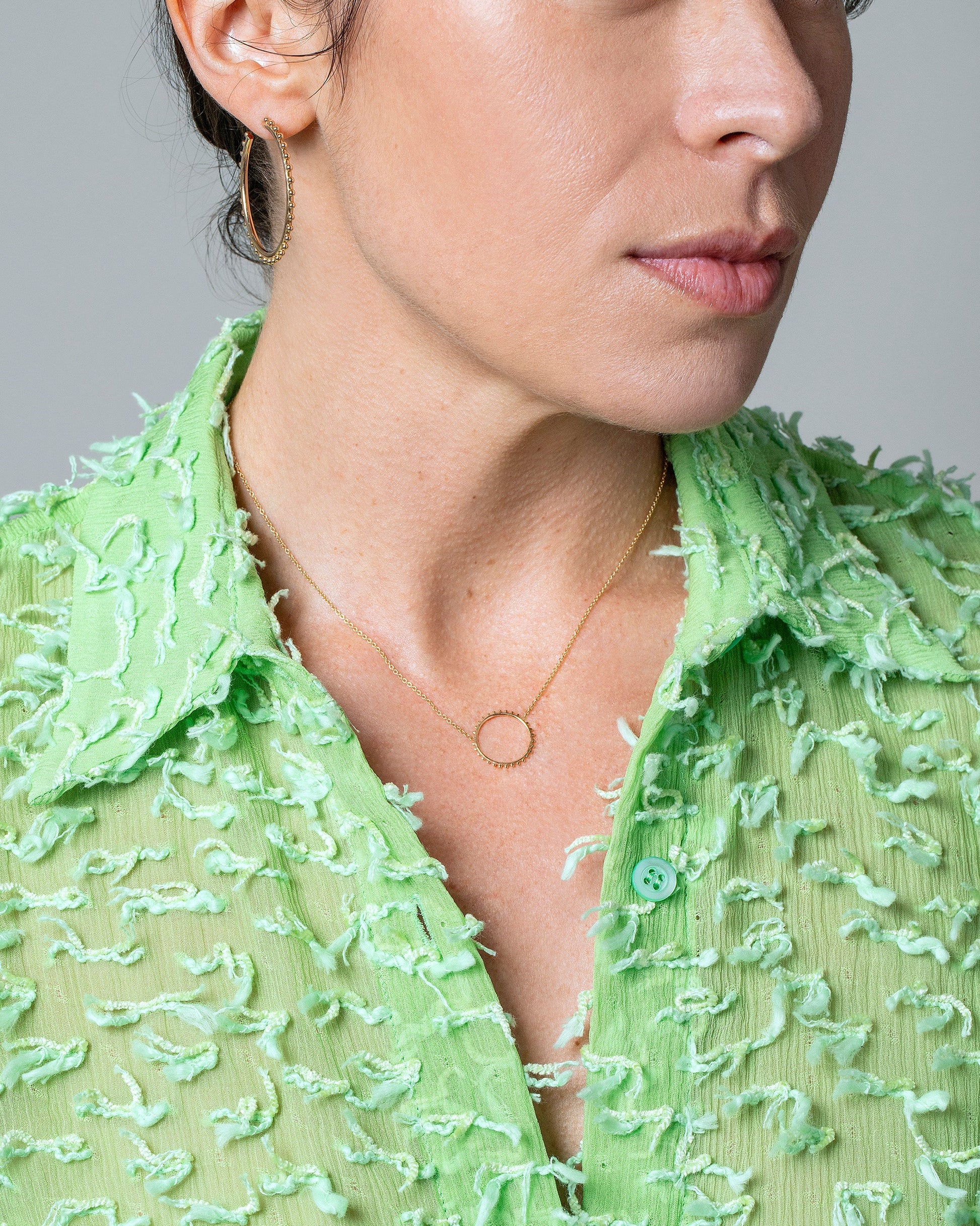 Sunbow Necklace on model. 
